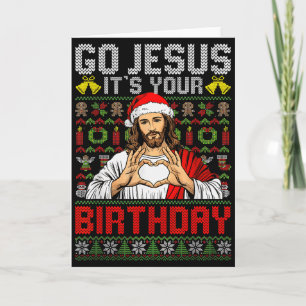 Cartão Vá Jesus É Seu Aniversário Suéter Feio De Natal