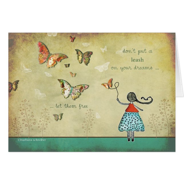 Cartão Vá para ele, siga seus sonhos (Frente Horizontal)