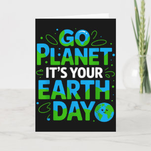 Cartão Vá Planeta É Seu Dia da Terra Design Ecológico