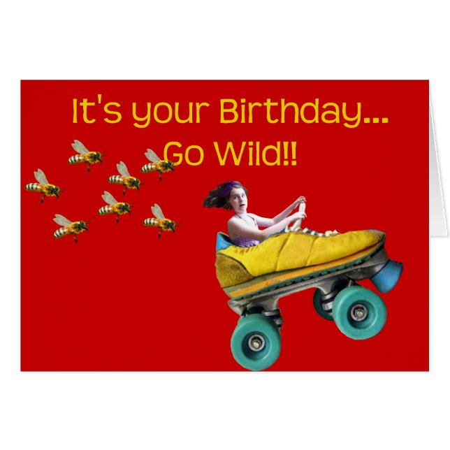 Cartão Vá selvagem!! (Frente Horizontal)