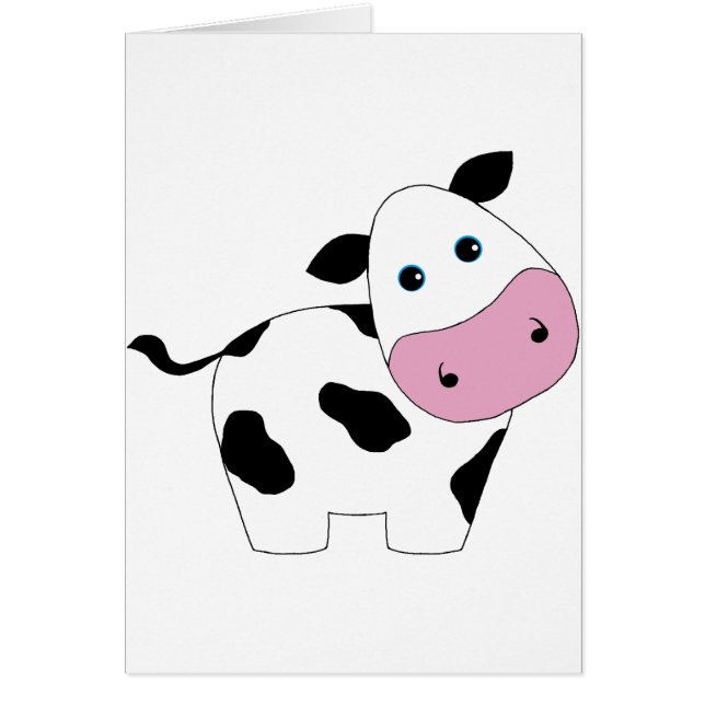 Cartão Vaca branca bonito (Frente)