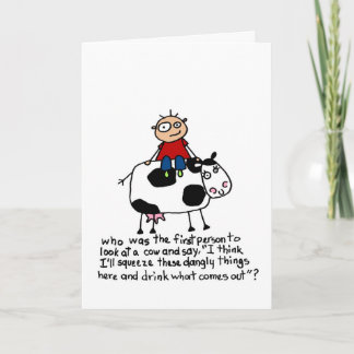 Cartão Vaca com coisas perigosas - Aniversário