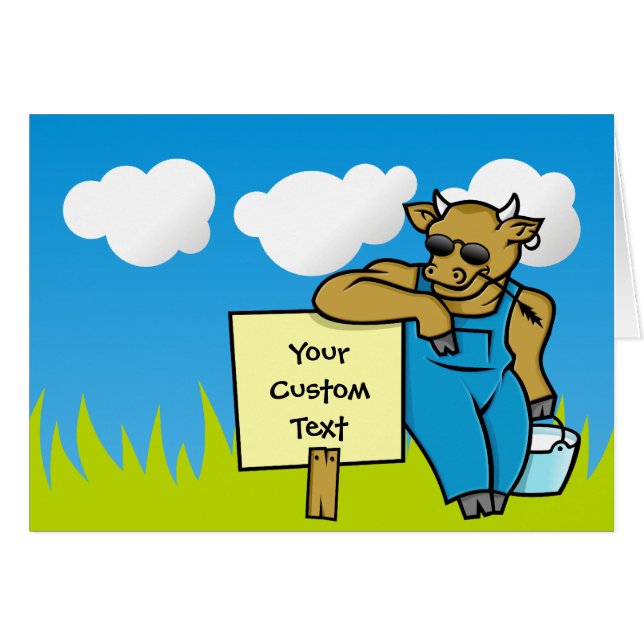 Cartão Vaca com sinal (Frente Horizontal)