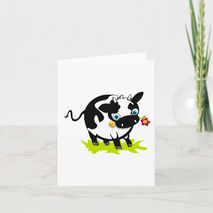 Cartão Vaca Com Uma Flor