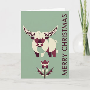 Cartão Vaca das Terras Altas de Natal Bauhaus