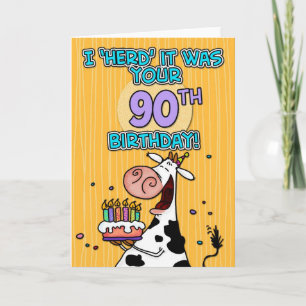 Cartão vaca de aniversário - 90