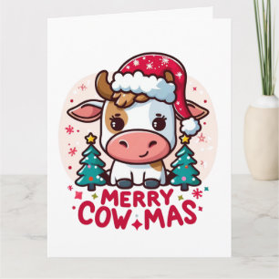 Cartão Vaca de Natal "Feliz Cowmas"