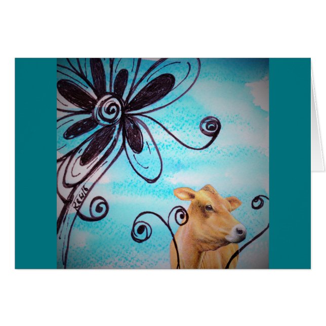 Cartão Vaca do jérsei (Frente Horizontal)