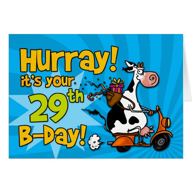 Cartão vaca do patinete do BD - 29 (Frente Horizontal)