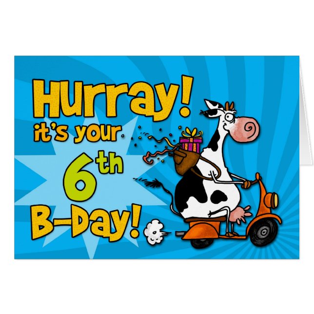 Cartão vaca do patinete do BD - 6 (Frente Horizontal)