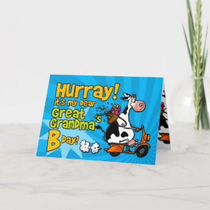 Cartão vaca do patinete do BD - grande avó