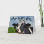 Cartão Vaca e pasto engraçados de leiteria do feliz<br><div class="desc">Vaca de leiteria do feliz aniversario e cartão engraçados do pasto</div>