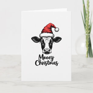 Cartão Vaca Engraçada Mooey Natal