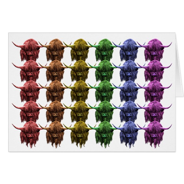 Cartão Vaca escocesa das montanhas (Frente Horizontal)