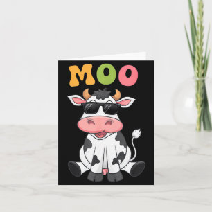 Cartão Vaca Moo Groovy - Vaca de Fazendeiro Engraçada Hom