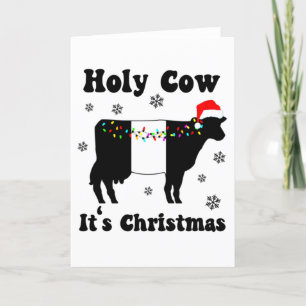 Cartão Vaca Sagrada É Natal Belted Galloway Beltie Vaca