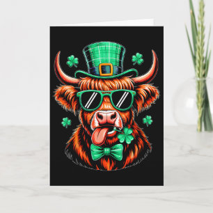 Cartão Vaca Shamrock Dia de São Patrício Irlandesas Mulhe