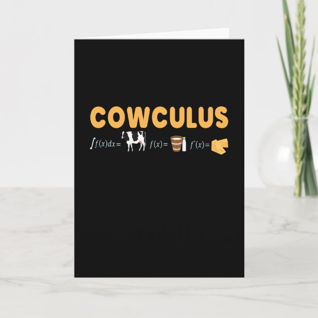 Cartão Vacas da Física da Matemática Cowculus (Frente)