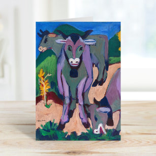 Cartão Vacas no outono   Ernst Ludwig Kirchner
