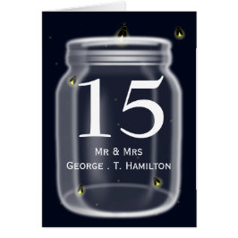 Cartão vagalumes mason jar números da mesa de casamento