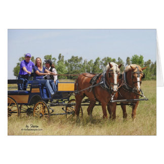 Cartão Vagão belga do cavalo de esboço