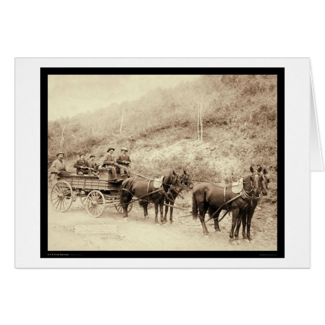 Cartão Vagão SD 1890 do tesouro da palha de Wells Fargo (Frente Horizontal)