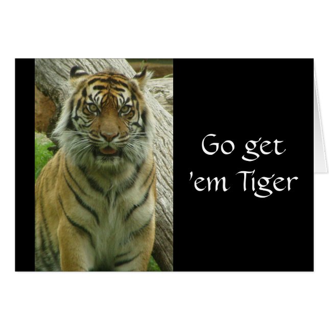 Cartão Vai buscar-lhes Tiger (Frente Horizontal)