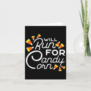 Cartão Vai Correr para o Candy Corn Maratona Halloween En