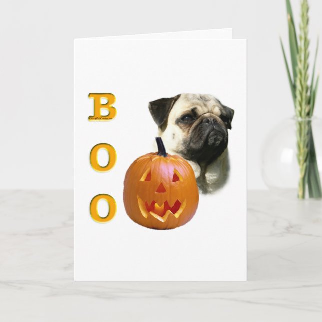Cartão Vaia revestida do Pug da jovem corça (Frente)
