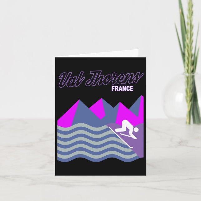 Cartão Val Thorens Alpes Franceses França Ski Resort Snow (Frente)