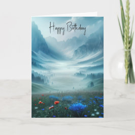 Cartão Vale das Montanhas Birthday Misty
