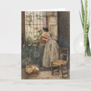 Cartão Valenciana a la Reja   Joaquín Sorolla