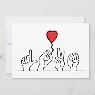 Cartão Valentijnsdag. Doof, gebarentaal love - liefde.