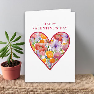 Cartão Valentim da Esposa - Coração Floral Amor Romântico
