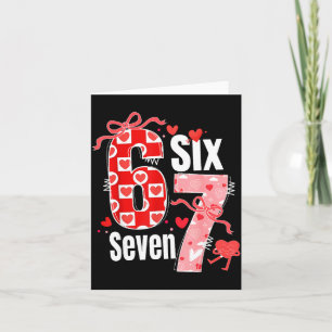 Cartão Valentine 67 Seis Sete Coração Coquete Laço Valent