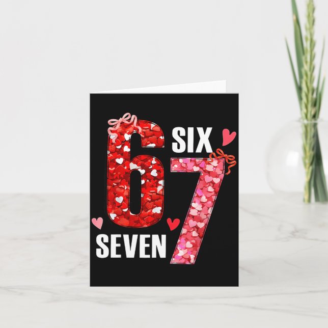 Cartão Valentine 67 Six Seven Rose Hearts Bow Valentine’s (Frente)