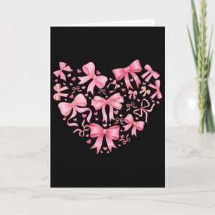 Cartão Valentine Cute Coquette Laço Coração Rosa Menina M