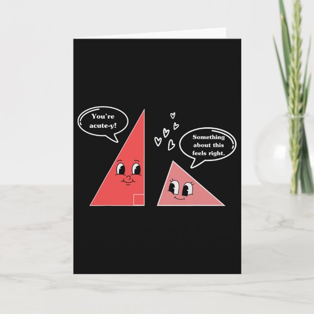 Cartão Valentine Cute Triângulo Piada de Matemática Matem (Frente)
