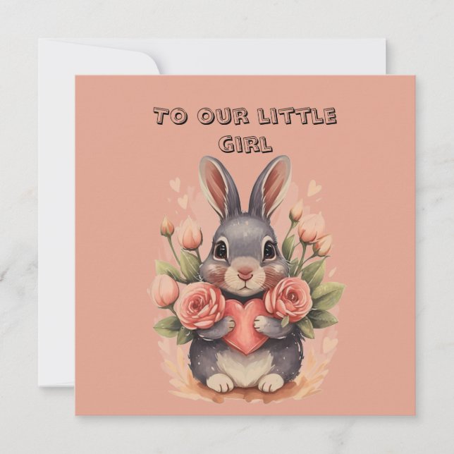 Cartão Valentine da Filha Jovem (Frente)