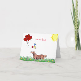 Cartão Valentine de Dachshund de Cabelo Comprido 