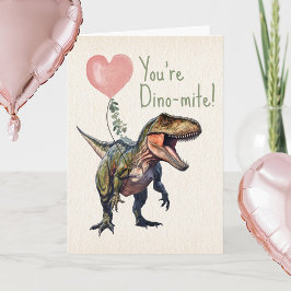 Cartão Valentine de sala de aula Dinosaur Dino-mite
