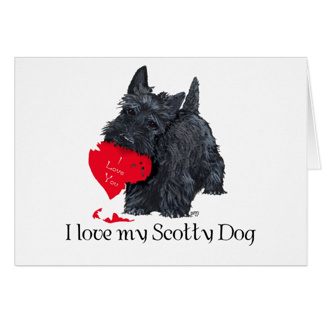 Cartão Valentine do Terrier Escocês (Frente Horizontal)