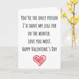 Cartão Valentine Engraçado Eu Raspei Minhas Pernas Dobrad