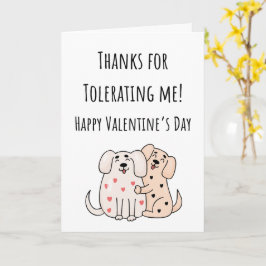 Cartão Valentine Engraçado Obrigado Por Me Tolerar Dobrad