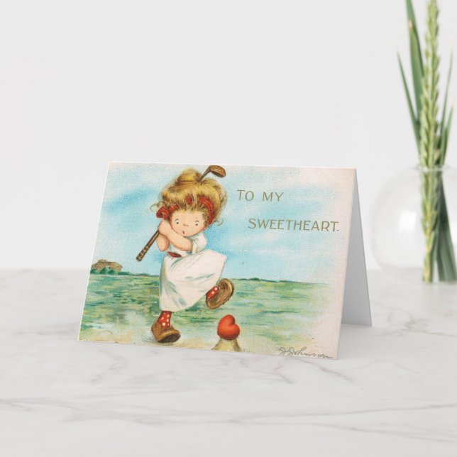 Cartão Valentine Excêntrico e Kitsch Temático de Golfe, c (Frente)