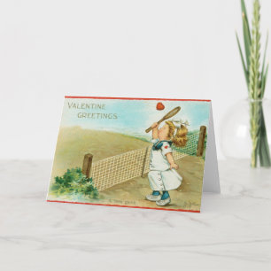 Cartão Valentine Excêntrico e Kitsch Temático de Tênis, c