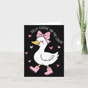 Cartão Valentine Ganso Bobo à Solta Coquete Laço Gi