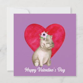 Cartão Valentine Hipopótamo Fofo