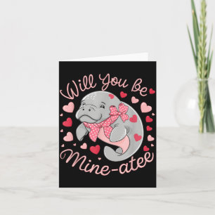 Cartão Valentine Manatee Animalzinho Cute Corações Você S