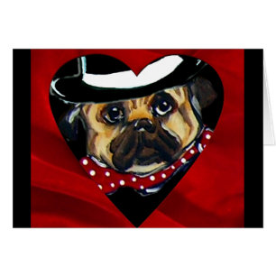 Cartão Valentine Pug Bonito